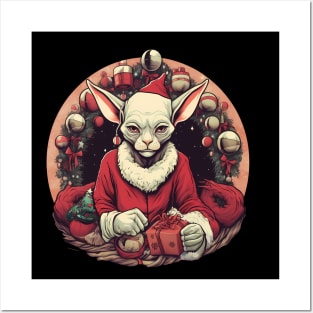 Sphynx Cat Xmas, Love Cats Posters and Art